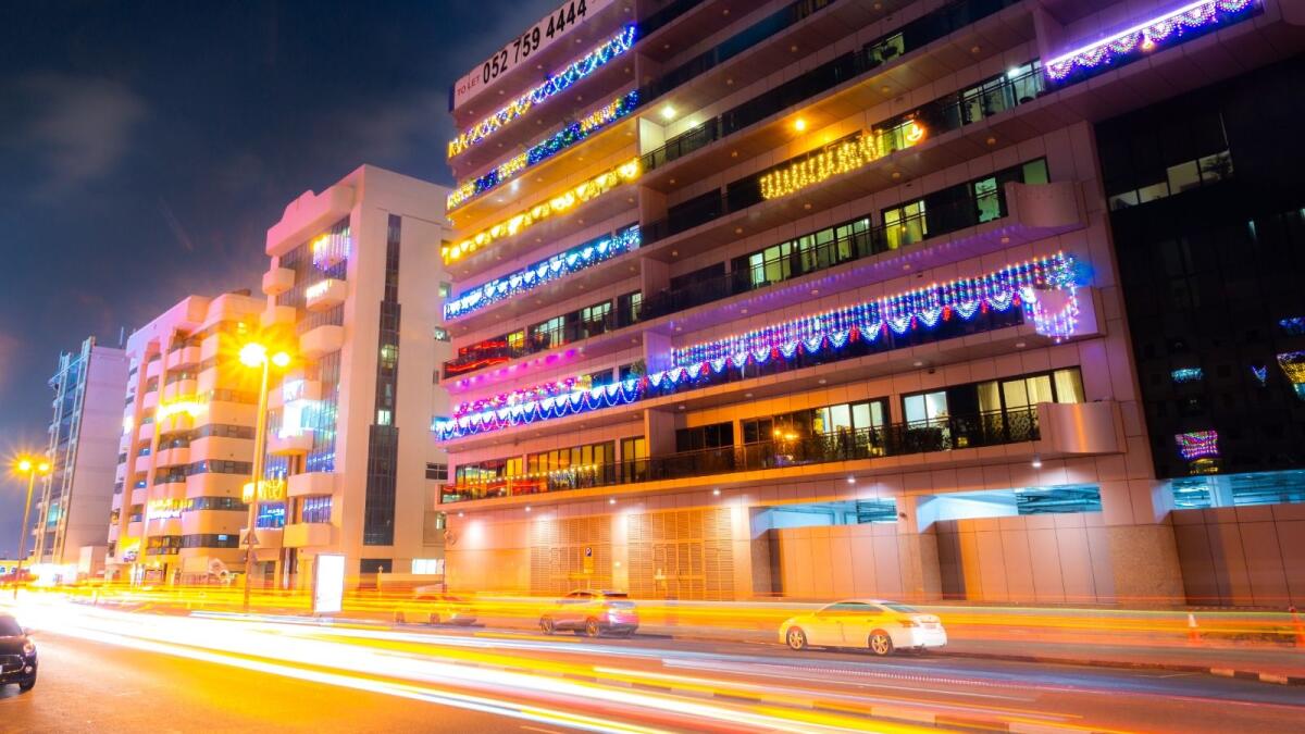 Residents of Dubai neighbourhoods illuminate their homes in celebration of Diwali.