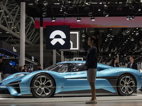 China, the largest electric vehicle market in the world, holds the Guangzhou Auto Show featuring photos of electric vehicles.