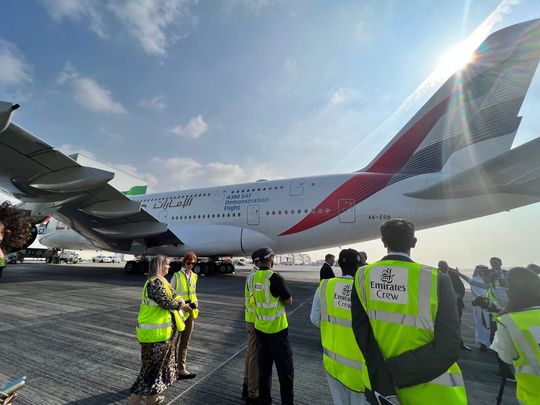 Emirates in Dubai Becomes the First Airline to Conduct A380 Test Flight with 100% SAF