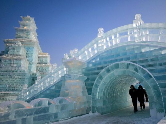 Rephrase the title:Photos: China's growing winter tourism a welcome boon