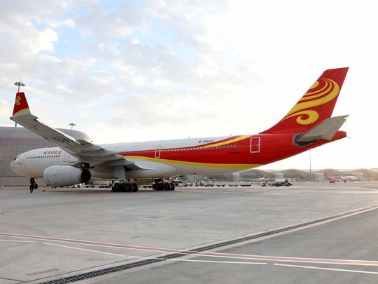 Rephrase the title:China’s Hainan Airlines launches operations from Abu Dhabi International Airport