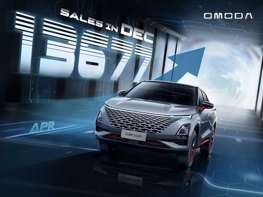 Rephrase the title:OMODA hit record high in sales in 2023, with 13,677 vehicles sold in December