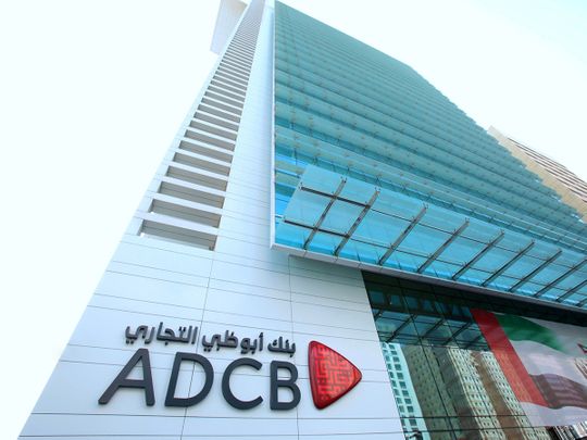 Rephrase the title:Abu Dhabi Commercial Bank posts record 2023 profit of Dh8.2b, up 28%