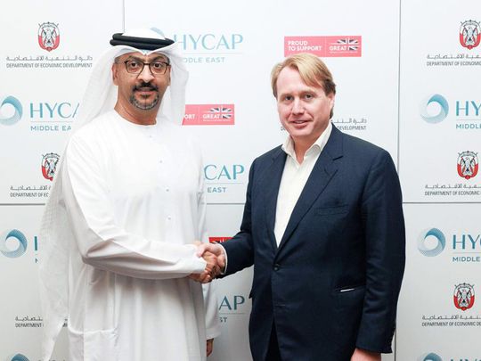 Rephrase the title:ADDED, UK’s Hycap Group collaborate to set-up hydrogen-focused industrial complex in Abu Dhabi