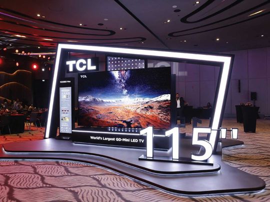 Rephrase the title:TCL unveils the world’s largest QD-Mini LED TV in Dubai