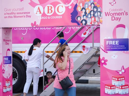 Rephrase the title:ABC Cargo runs free breast cancer diagnosis camp