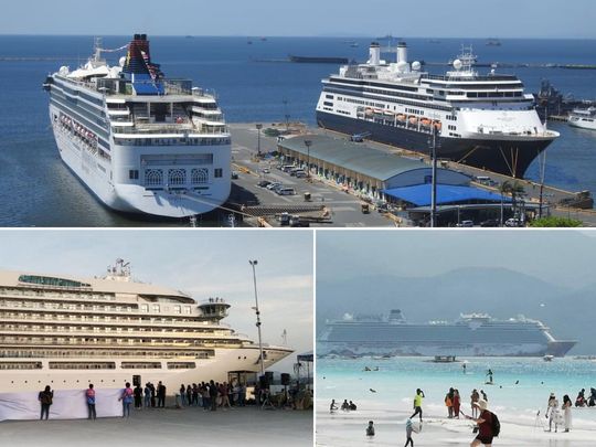 Rephrase the title:Look: Fair winds boost cruise tourism in the Philippines