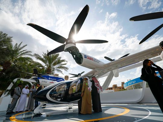 Rephrase the title:Air taxi startup Joby sees service starting in Dubai before US