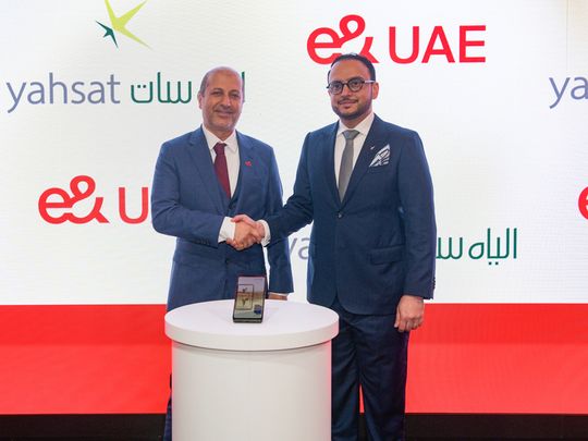 Rephrase the title:ADX-listed Yahsat and telco giant e& UAE to bring satellite connectivity to standard smartphones