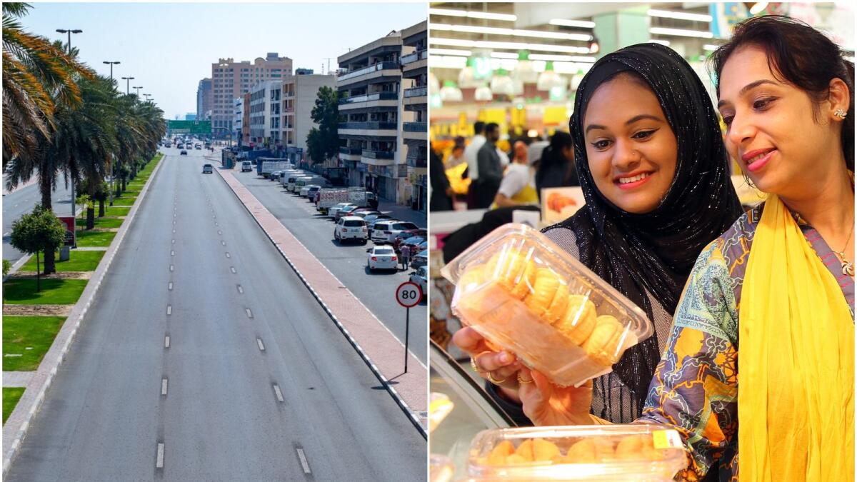 Rephrase the title:Eid holidays in UAE: Empty roads, crowded malls as residents rush for last-minute shopping – News