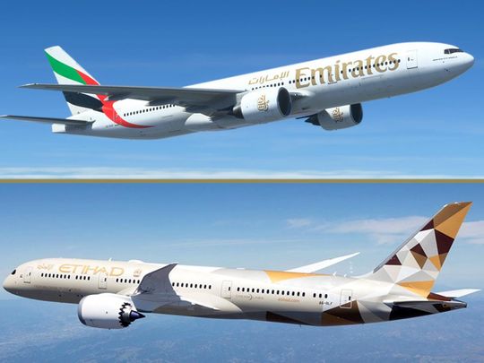 Rephrase the title:Emirates, Etihad Airways to resume operations to Israel, Jordan, Beirut as airspaces reopen